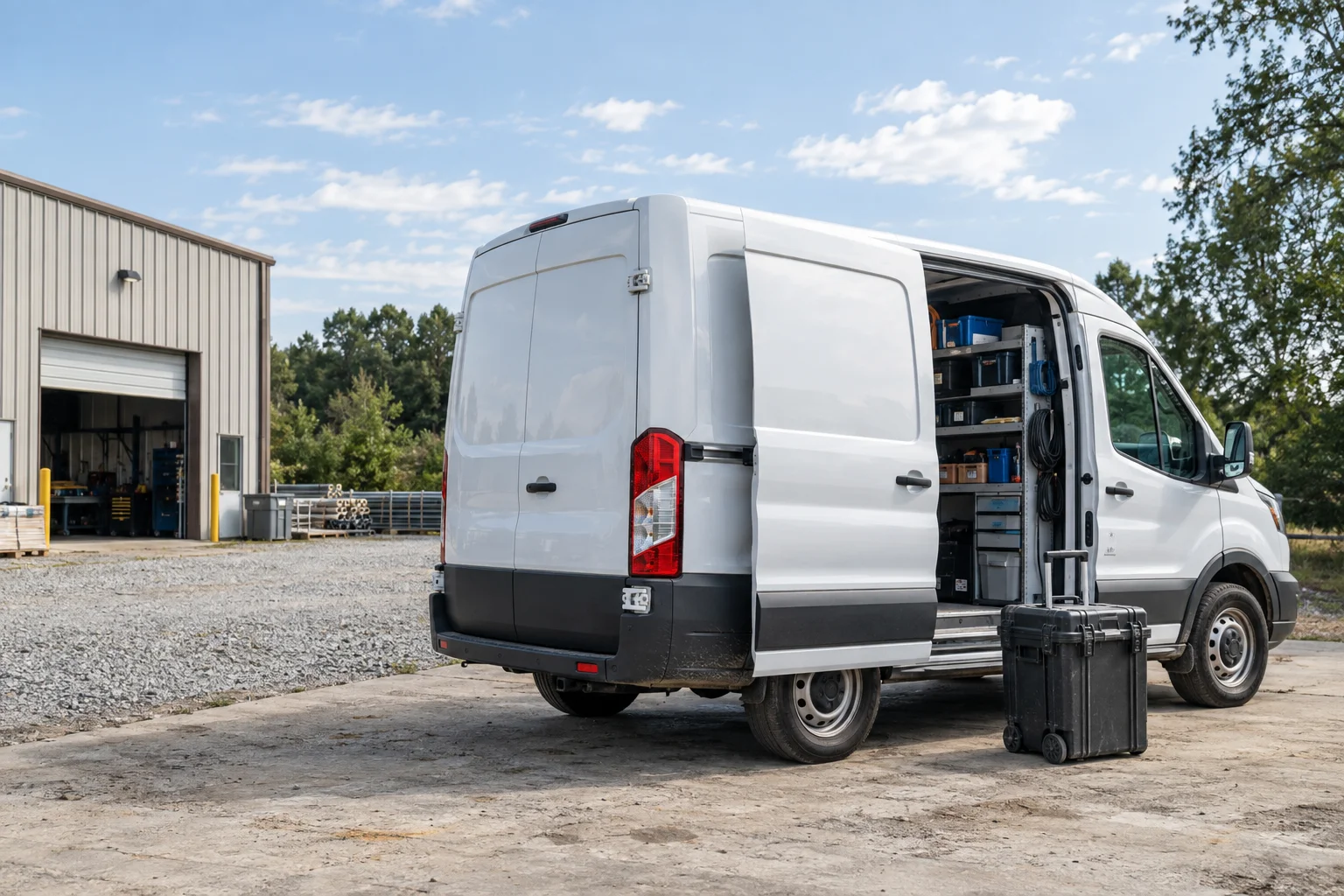 Service van with tools ready for the next job